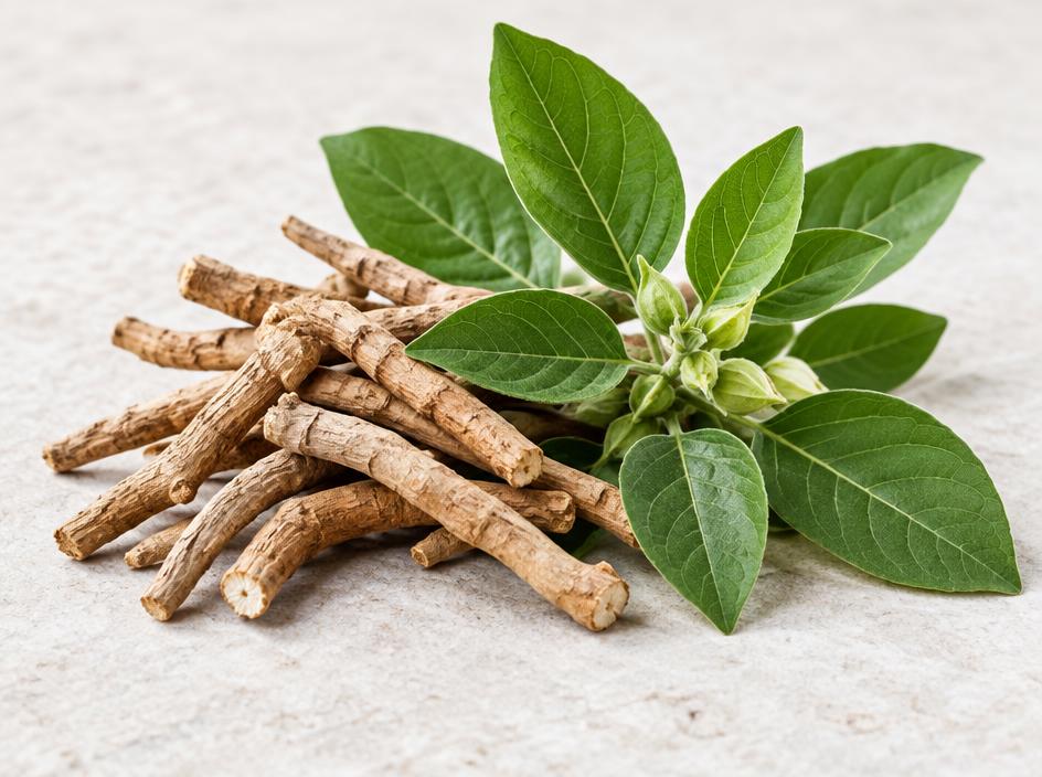 Ashwagandha root and leaves